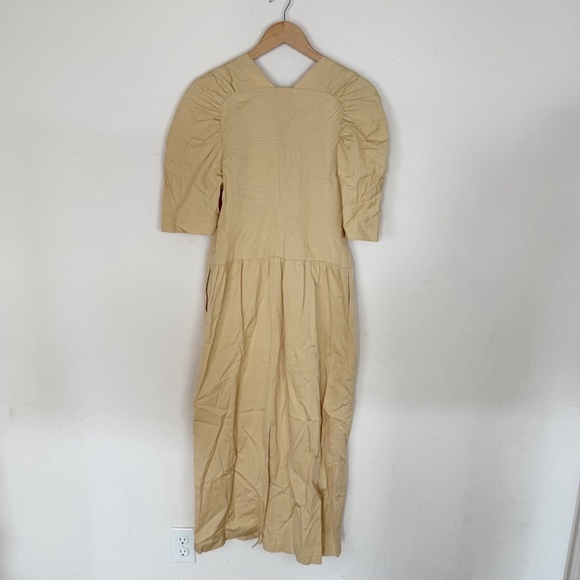 Rebecca Taylor Midi Dress Retro Faille Cream MSRP $425 - Picture 5 of 13